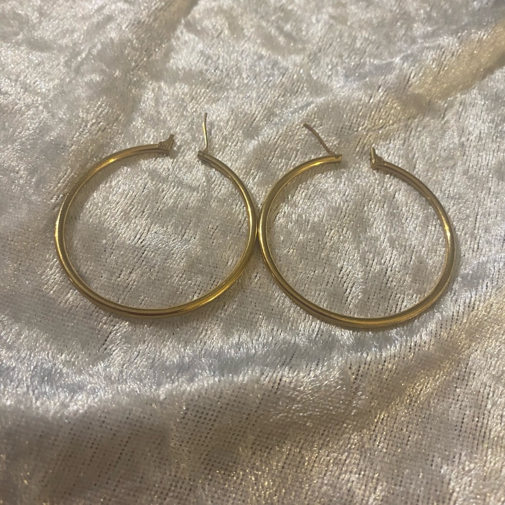 Monet Vintage Gold-tone Hoop Earrings - Picture 7 of 7